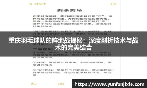 重庆羽毛球队的阵地战揭秘：深度剖析技术与战术的完美结合
